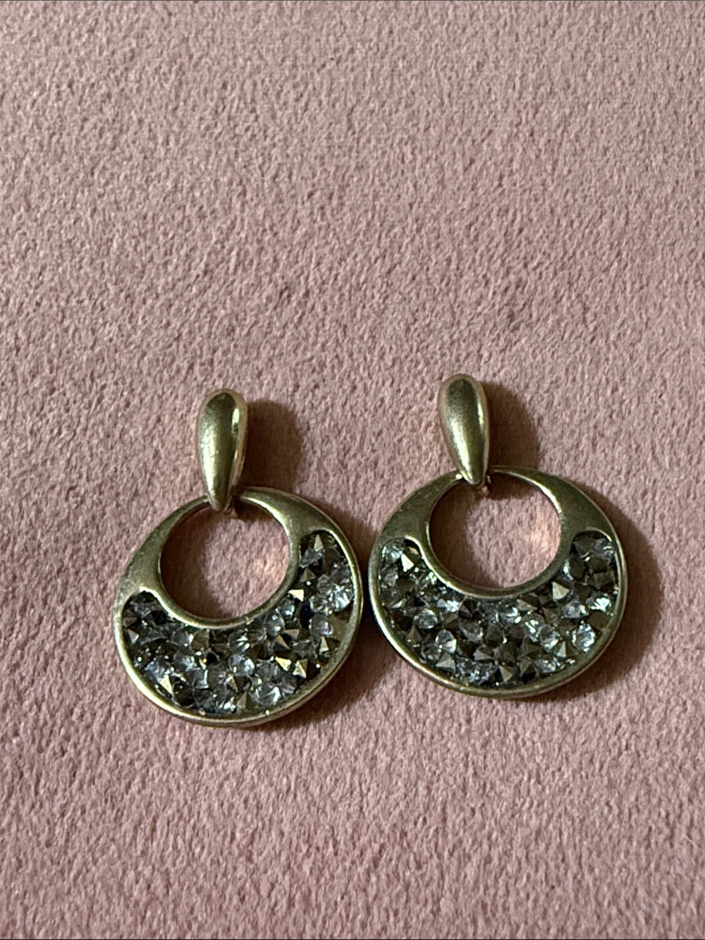 Kenneth Cole Gold-Tone Crescent Earrings with Clear Crystals
